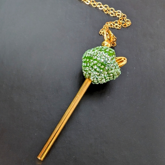 18k over sterling Peridot Lollipop Necklace - Picture 1 of 3
